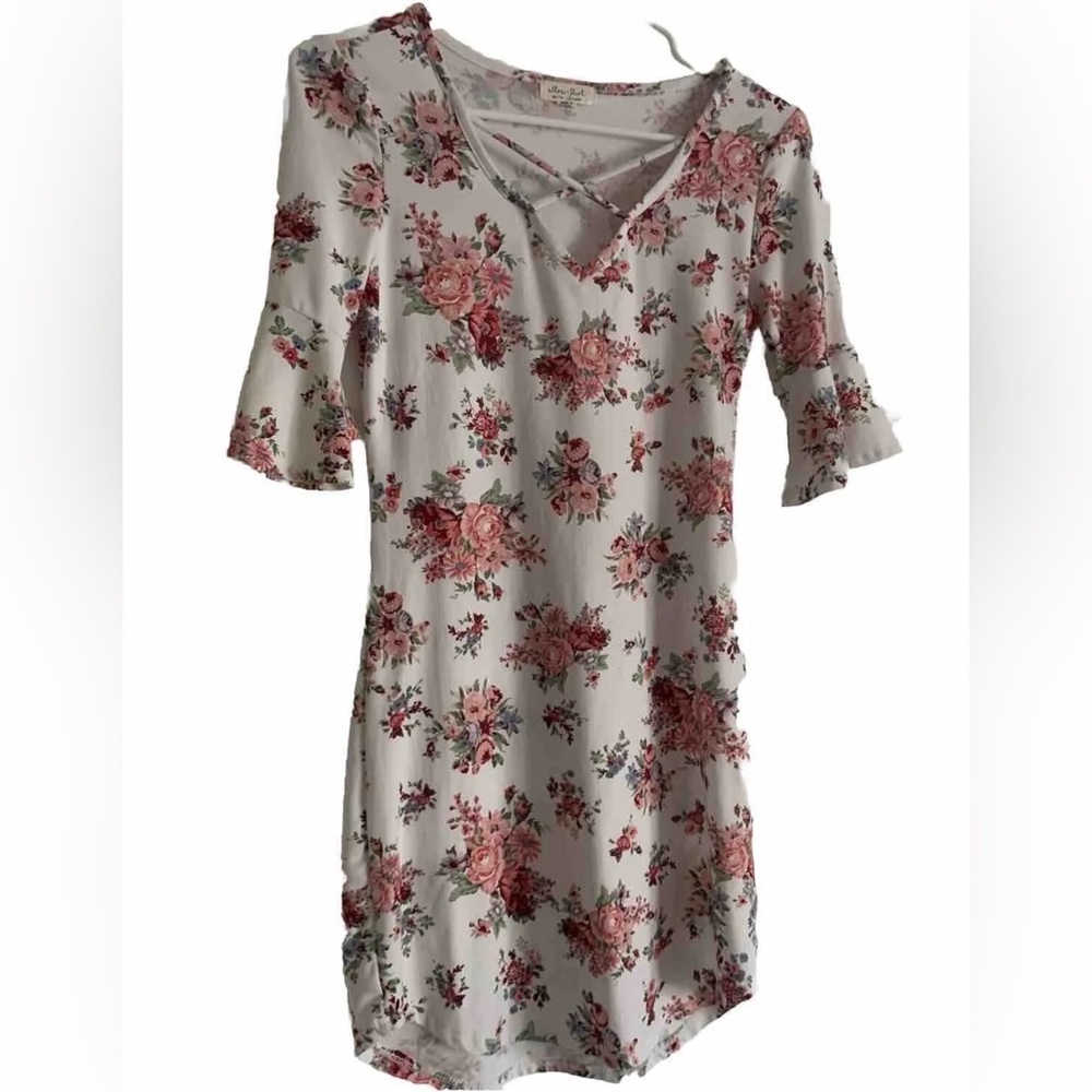 Ultra Flirt Floral Dress Small White Floral